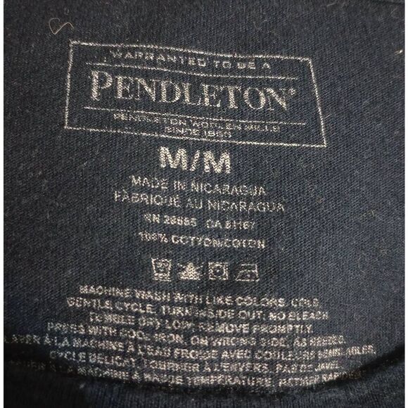 Pendleton Shirt‎ Men's Medium Navy Tshirts Waves Adventure - Picture 5 of 6